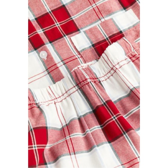 Red Plaid Pajama Shirt and Pants Set (S, M) - Picture 5 of 5